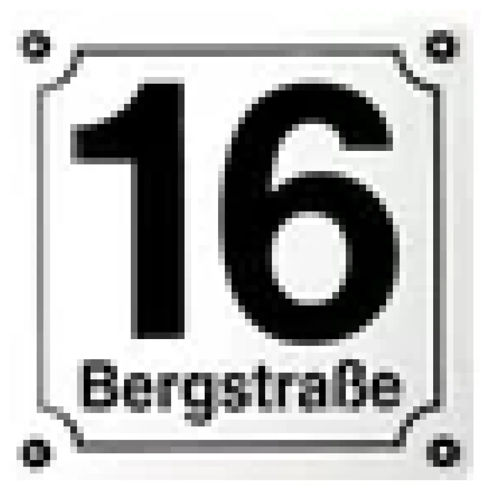 weiße Emaille Hausnummer mit Straßenname 14,8 x 14,8 cm | weiß/schwarz – Bild 3