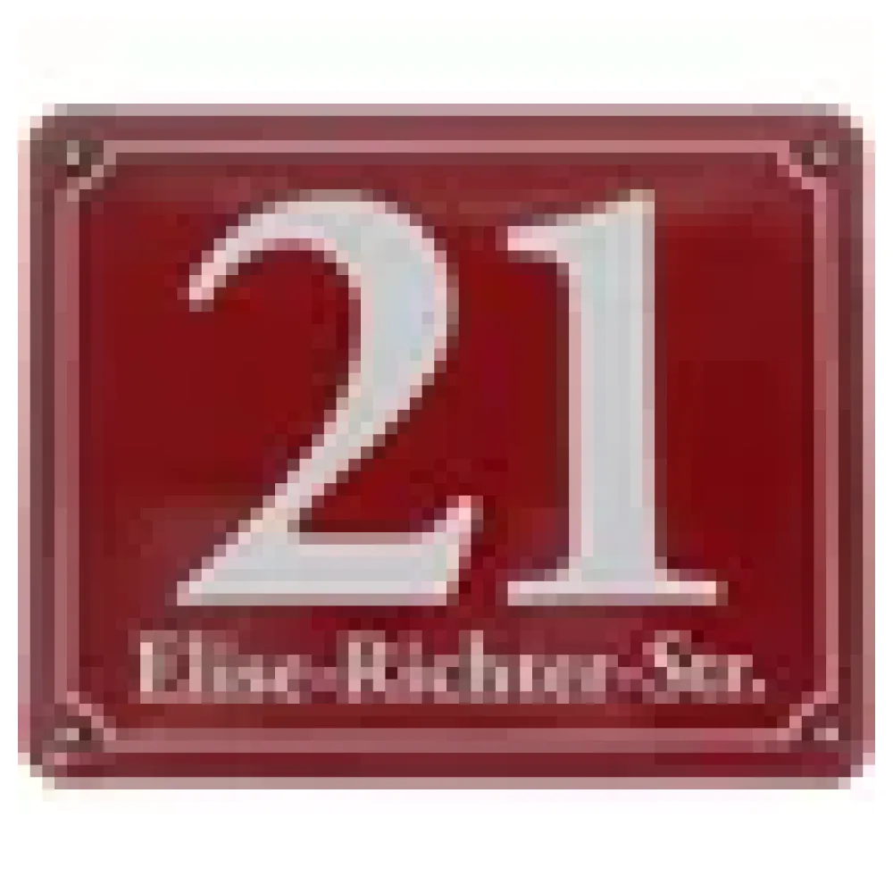 Emaille-Hausnummer mit Straßennamen 25 x 20 cm | weitere Farben – Bild 3