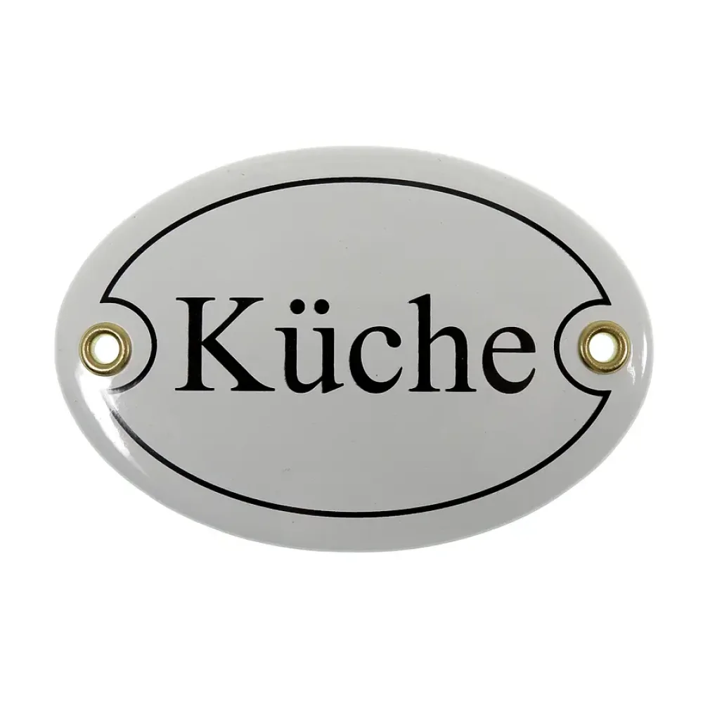 Emailletürschild Größe: 10,5 x 7 cm | Küche, Bad, Gäste, Büro