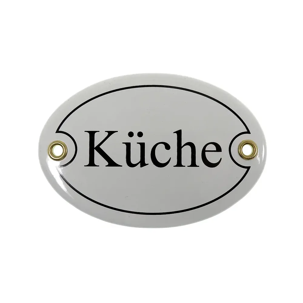 Emailletürschild Größe: 10,5 x 7 cm | Küche, Bad, Gäste, Büro