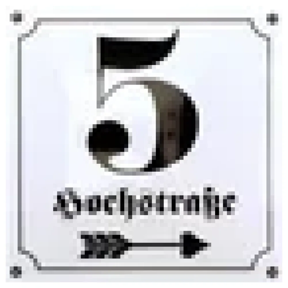 Emaillehausnummer mit Wunschtext und Pfeil 25 x 25 cm – Bild 3