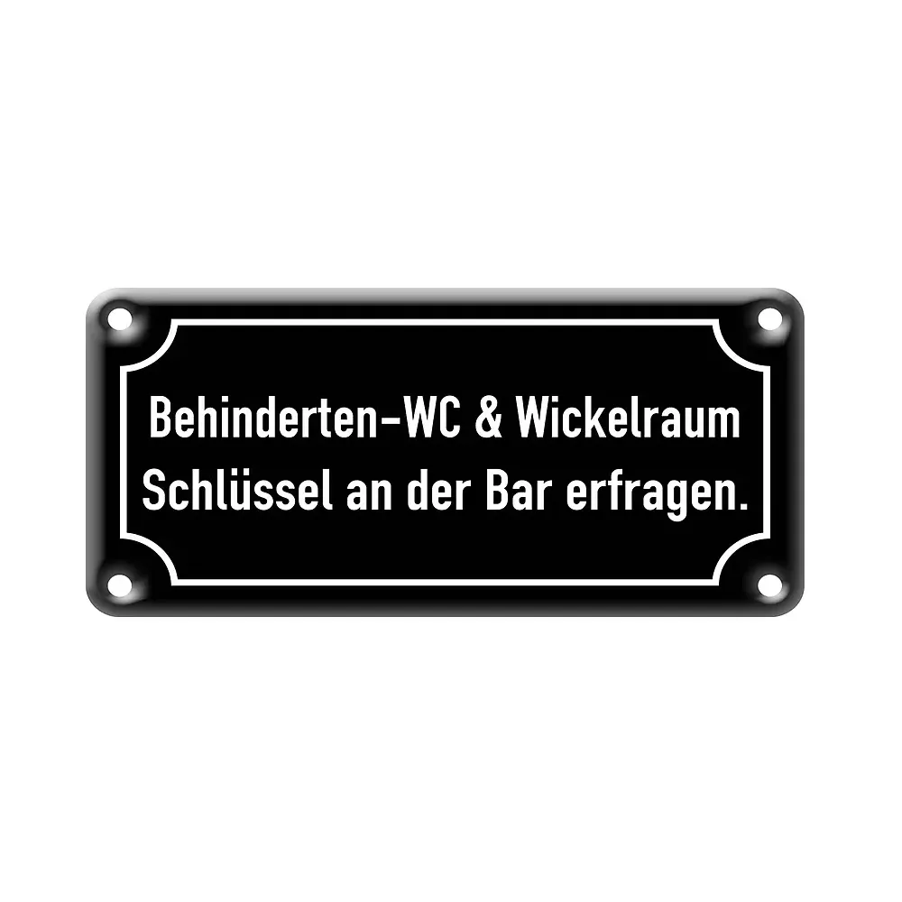 Emailleschild mit Wunschtext in mehreren Farben | 21 x 10,5 cm