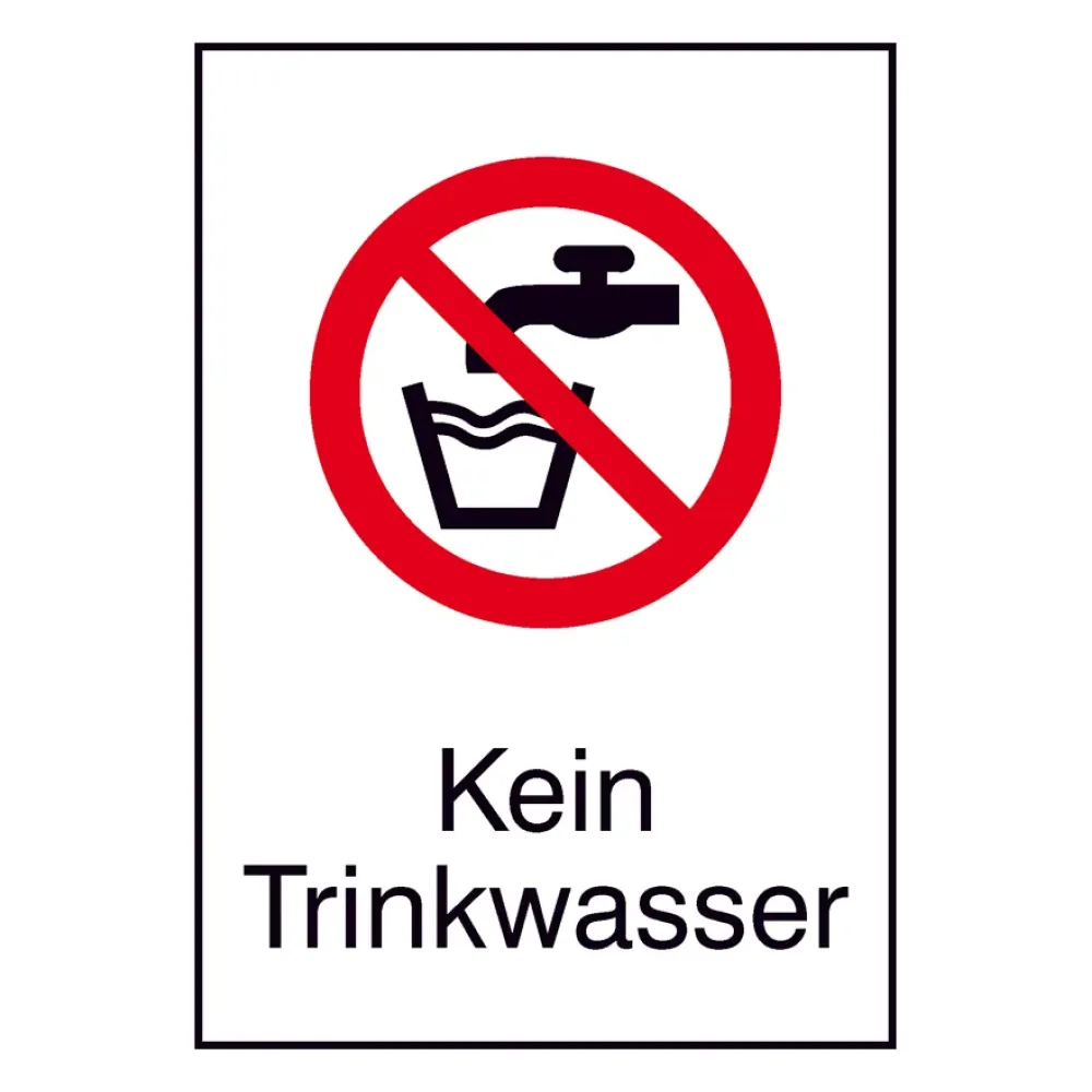 Verbots-Kombischild »Kein Trinkwasser«