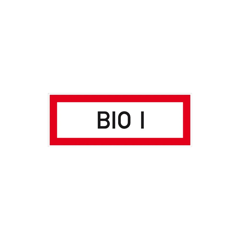 Hinweisschild für die Feuerwehr »BIO I«