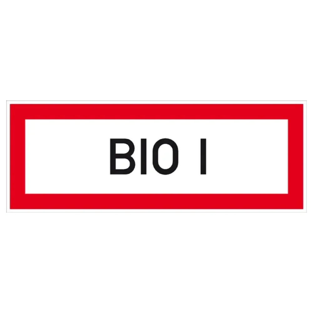 Hinweisschild für die Feuerwehr »BIO I«