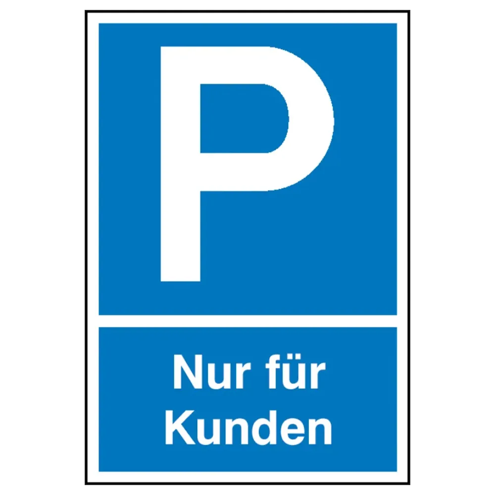 Parkplatzschild »Symbol: P, Text: Nur für Kunden«