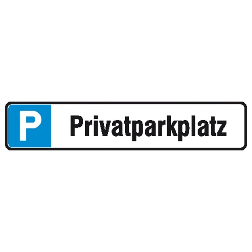 Parkplatzschild »Symbol: P, Text: Privatparkplatz«