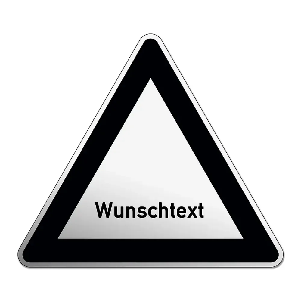 Gefahrenzeichen Black Edition ohne Wunschtext