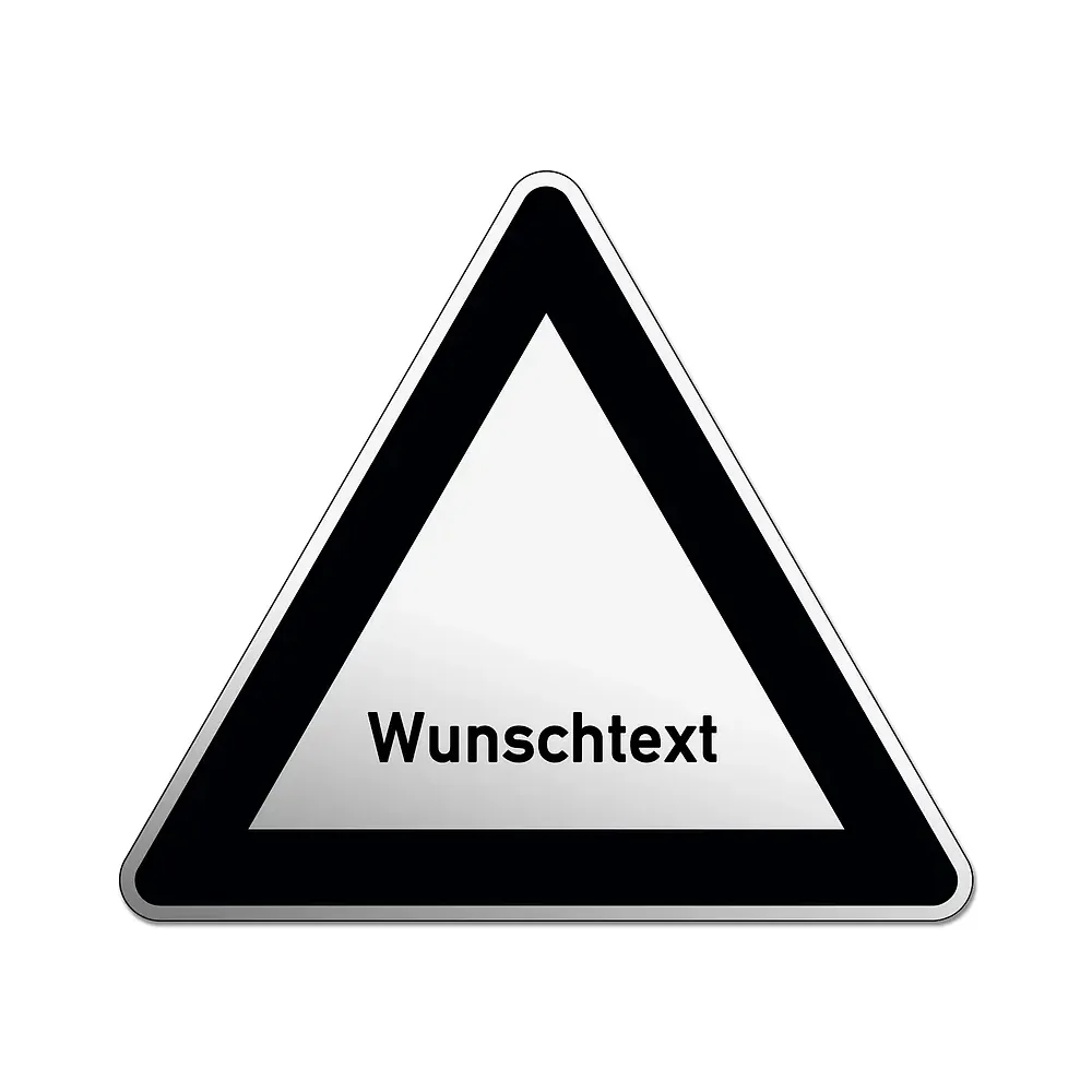 Gefahrenzeichen Black Edition ohne Wunschtext