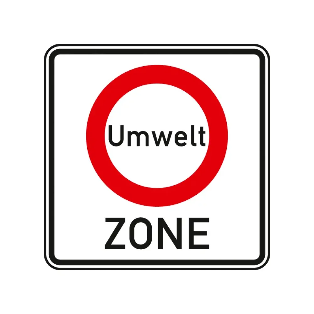Verkehrsschild - Beginn einer Verkehrsverbotszone - Umwelt Zone