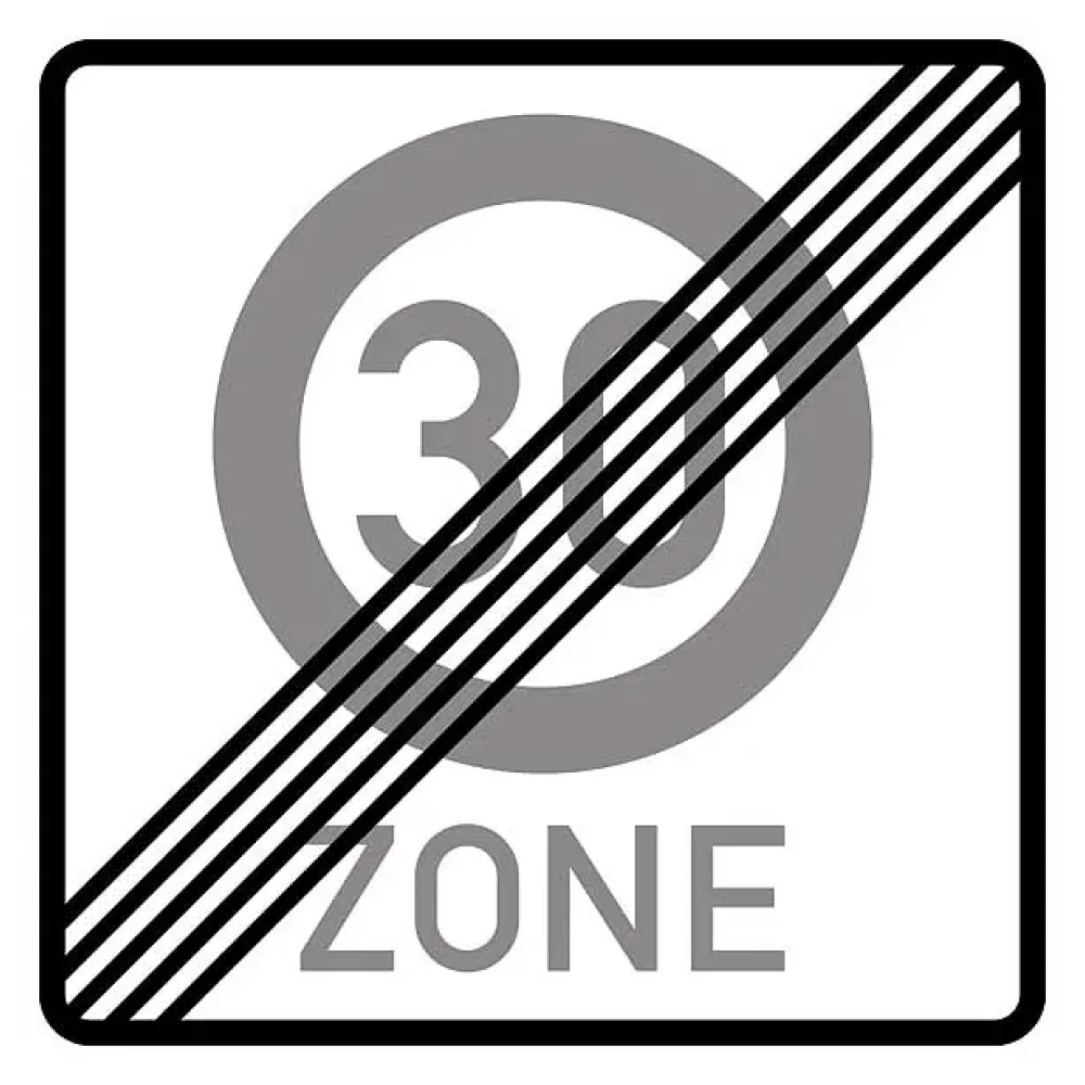 Verkehrsschild - Ende einer Tempo 30-Zone