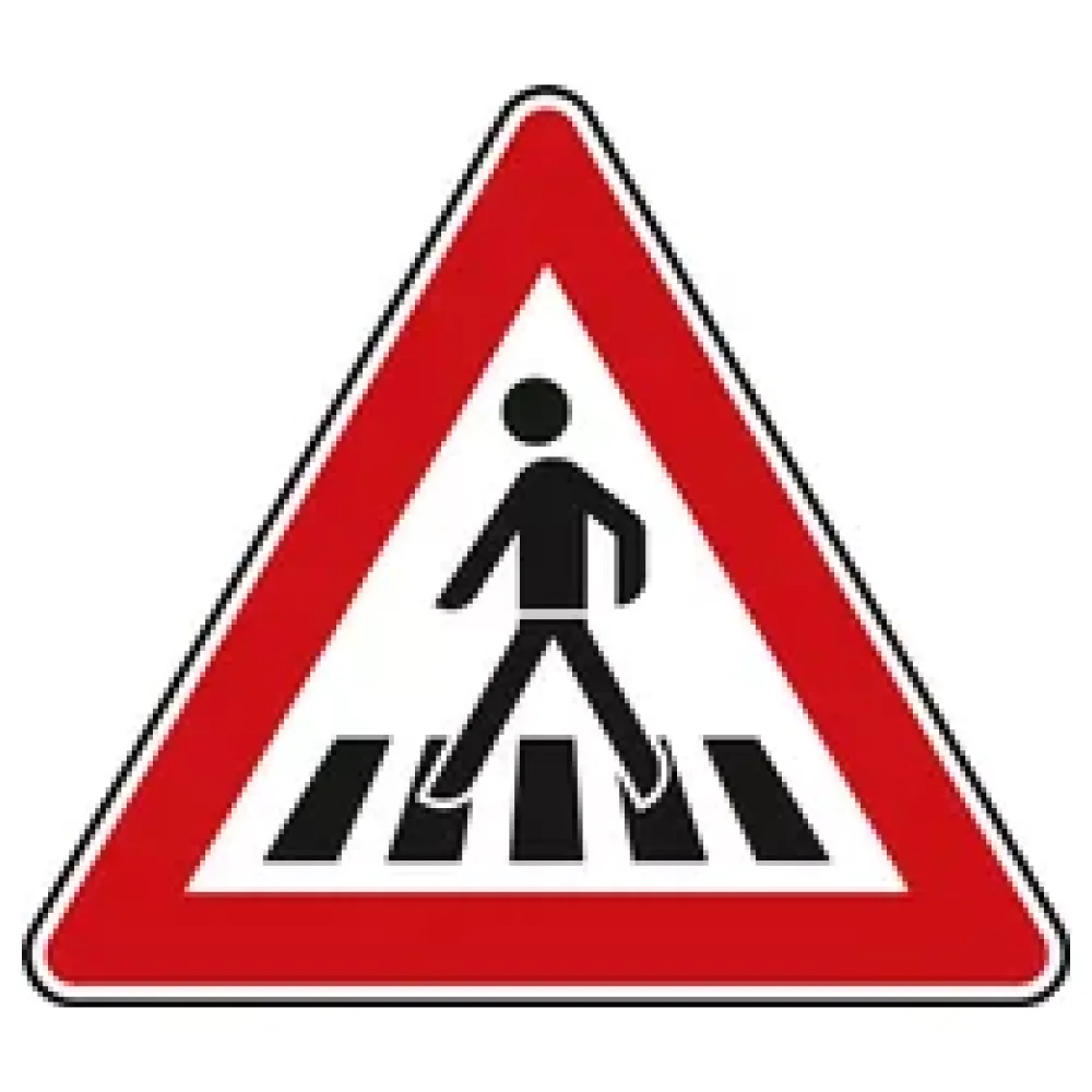 Verkehrszeichen StVO - Dreieckiges Verkehrsschild Fußgängerüberweg – Bild 2