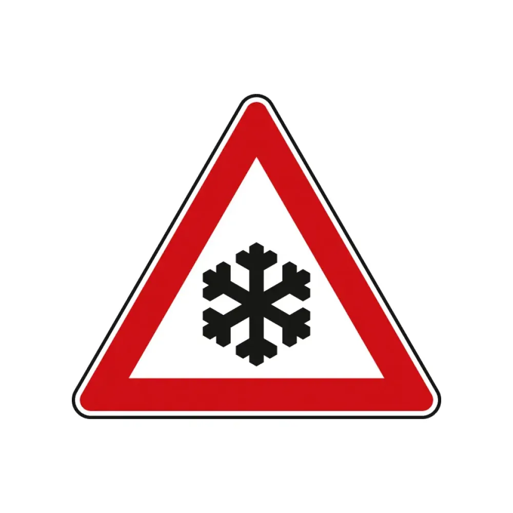 Verkehrszeichen StVO - Dreieckiges Verkehrsschild Schnee- oder Eisglätte
