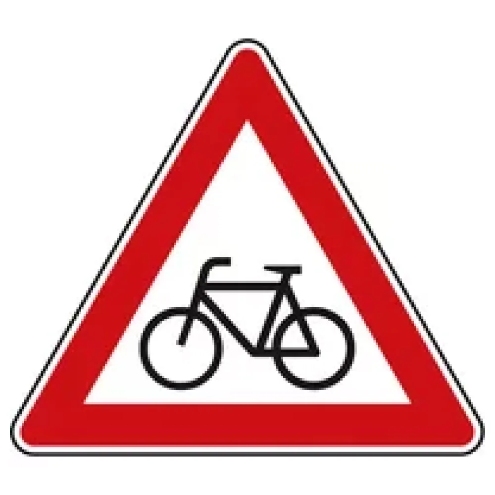 Verkehrszeichen StVO - Dreieckiges Verkehrsschild Fahrrad – Bild 2