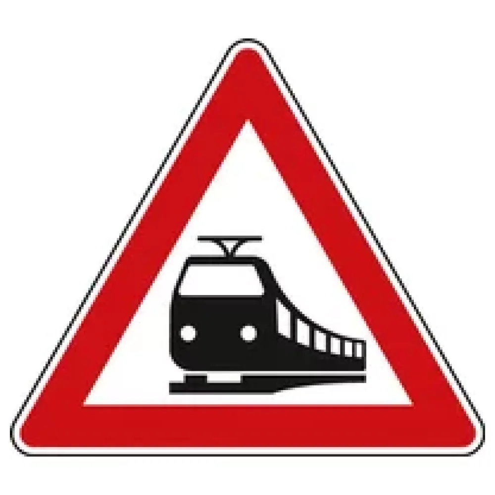 Verkehrszeichen StVO - Dreieckiges Verkehrsschild Bahnübergang – Bild 2
