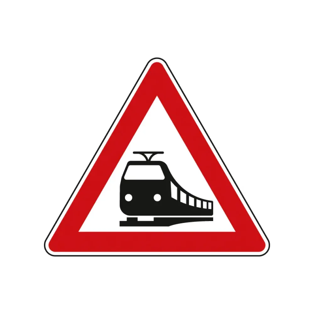 Verkehrszeichen StVO - Dreieckiges Verkehrsschild Bahnübergang