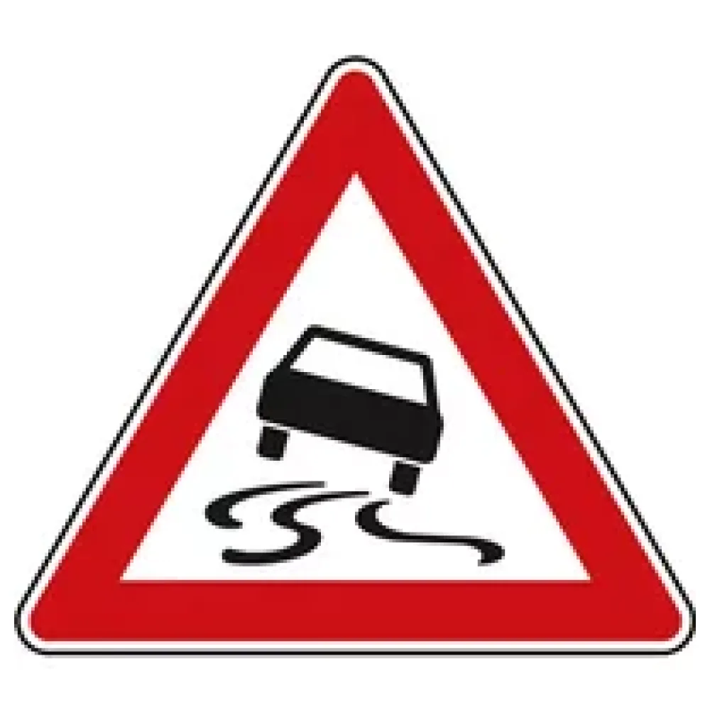 Verkehrszeichen StVO - Schleuder- oder Rutschgefahr – Bild 2