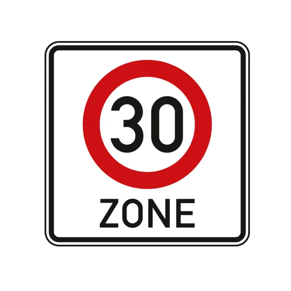 Verkehrsschild - Beginn einer Tempo 30-Zone