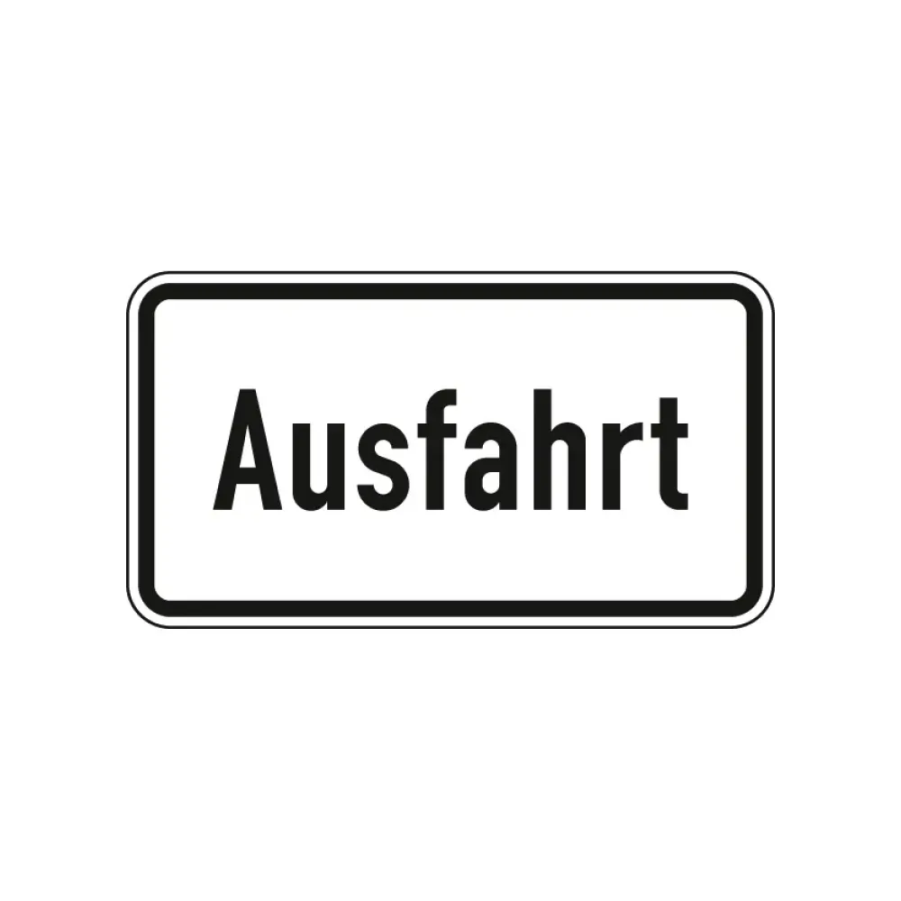Verkehrszeichen Zusatzschild StVO - Ausfahrt
