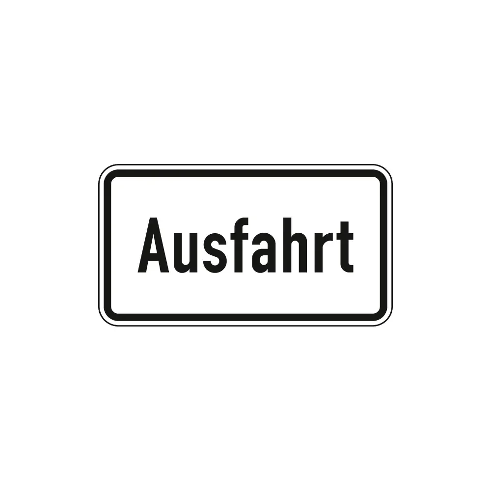Verkehrszeichen Zusatzschild StVO - Ausfahrt