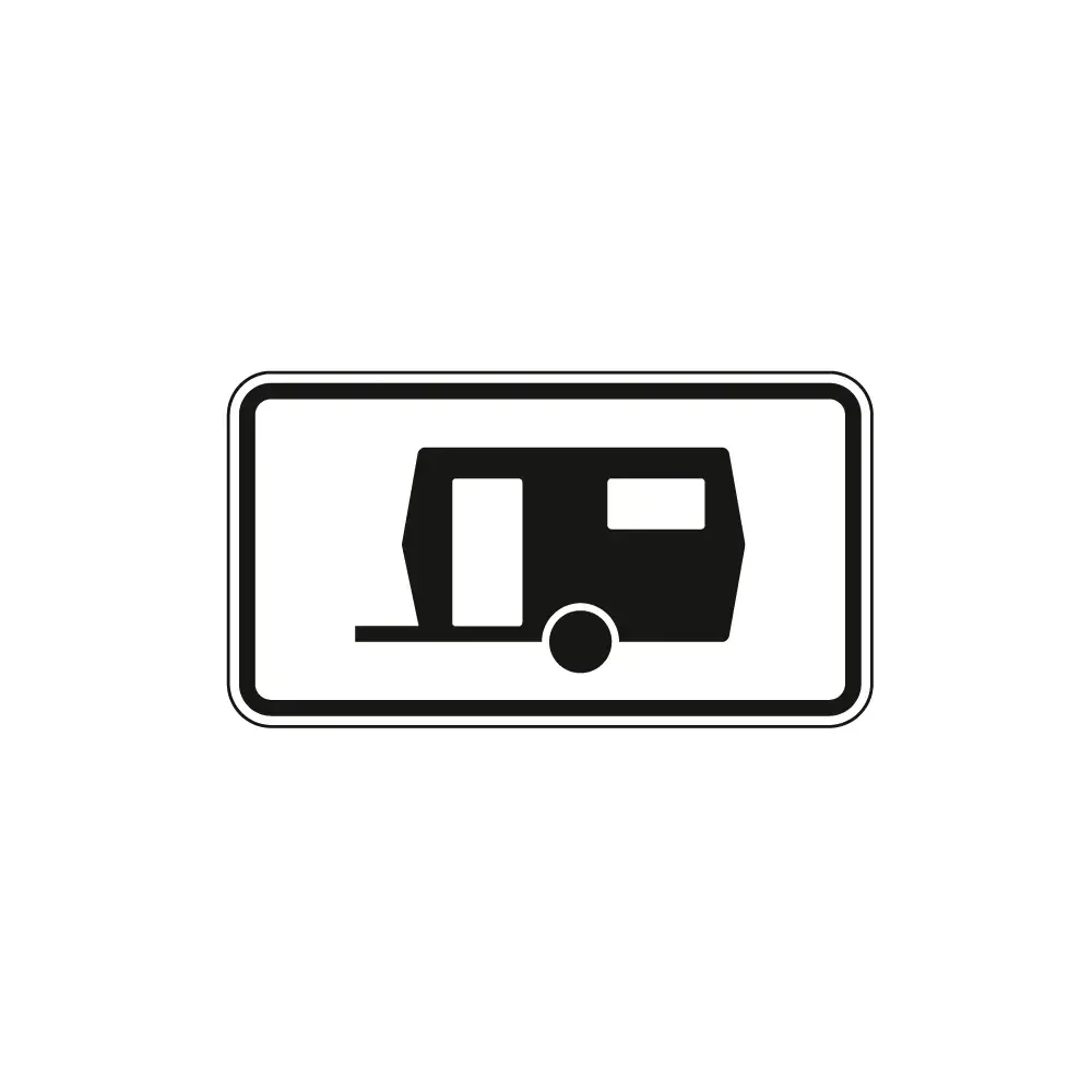Verkehrszeichen Zusatzschild StVO - Wohnwagen - Parkzeit mehr als 14 Tage