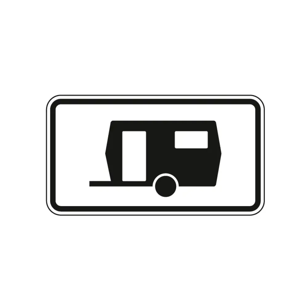 Verkehrszeichen Zusatzschild StVO - Wohnwagen - Parkzeit mehr als 14 Tage