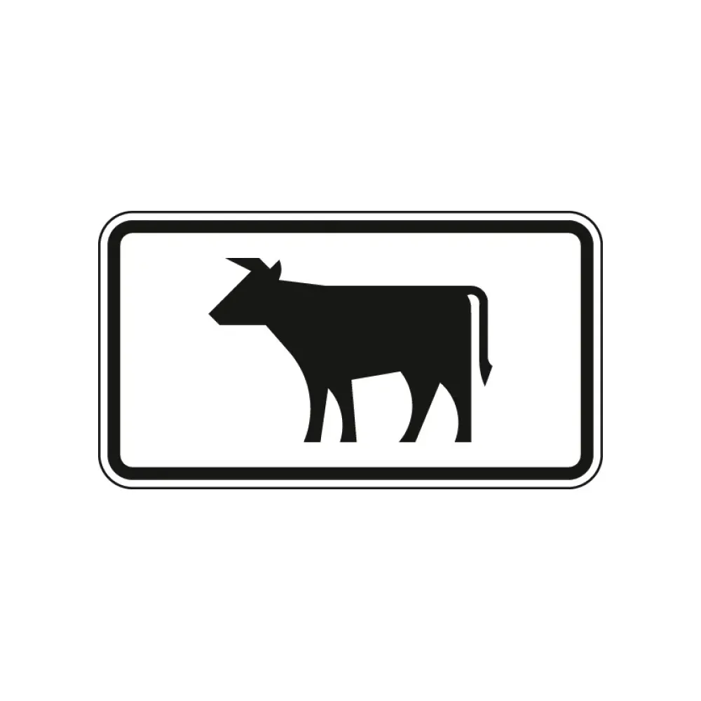 Verkehrszeichen Zusatzschild StVO - Kuh