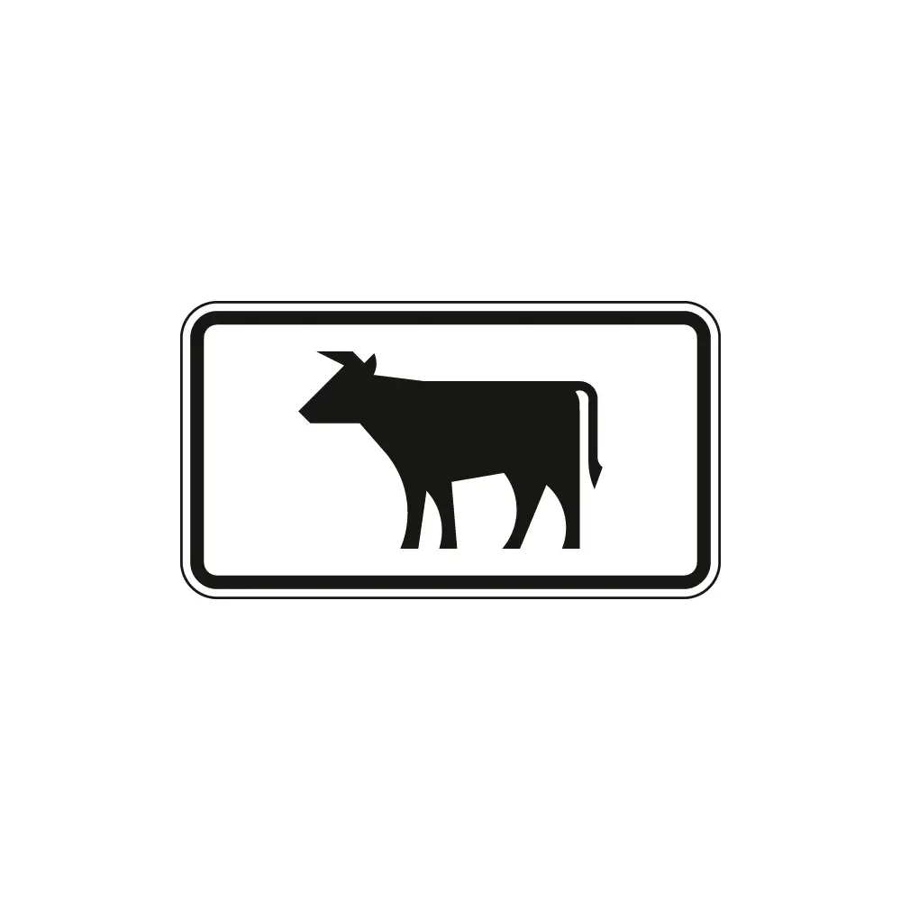 Verkehrszeichen Zusatzschild StVO - Kuh