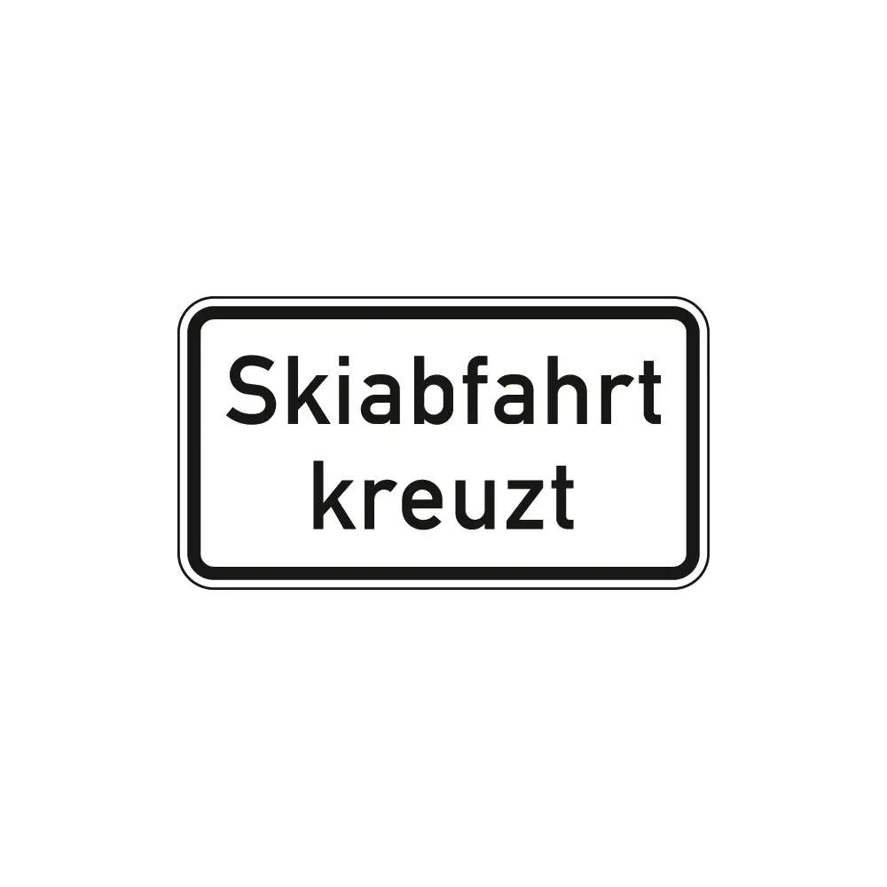 Verkehrszeichen Zusatzschild StVO - Skiabfahrt kreuzt