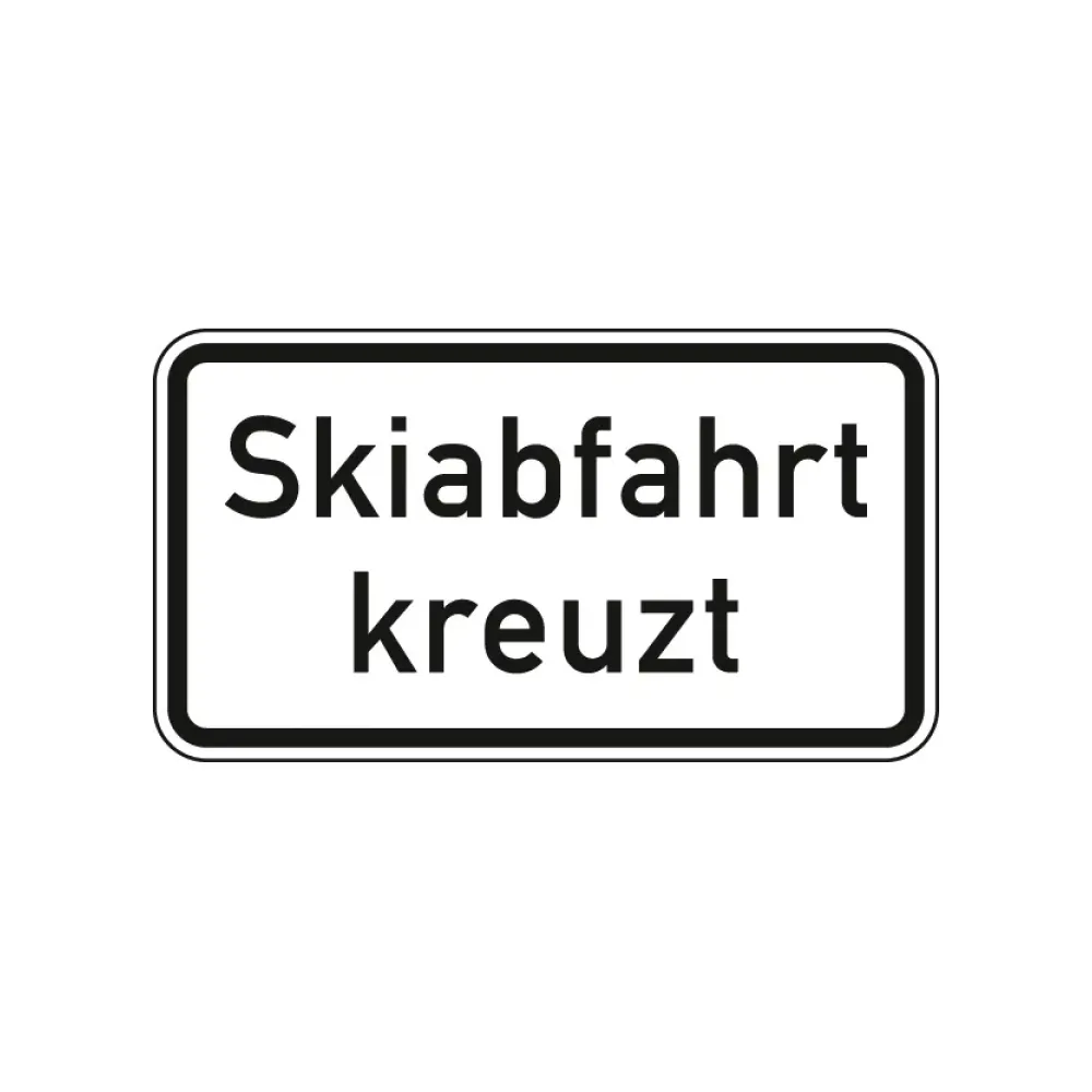 Verkehrszeichen Zusatzschild StVO - Skiabfahrt kreuzt