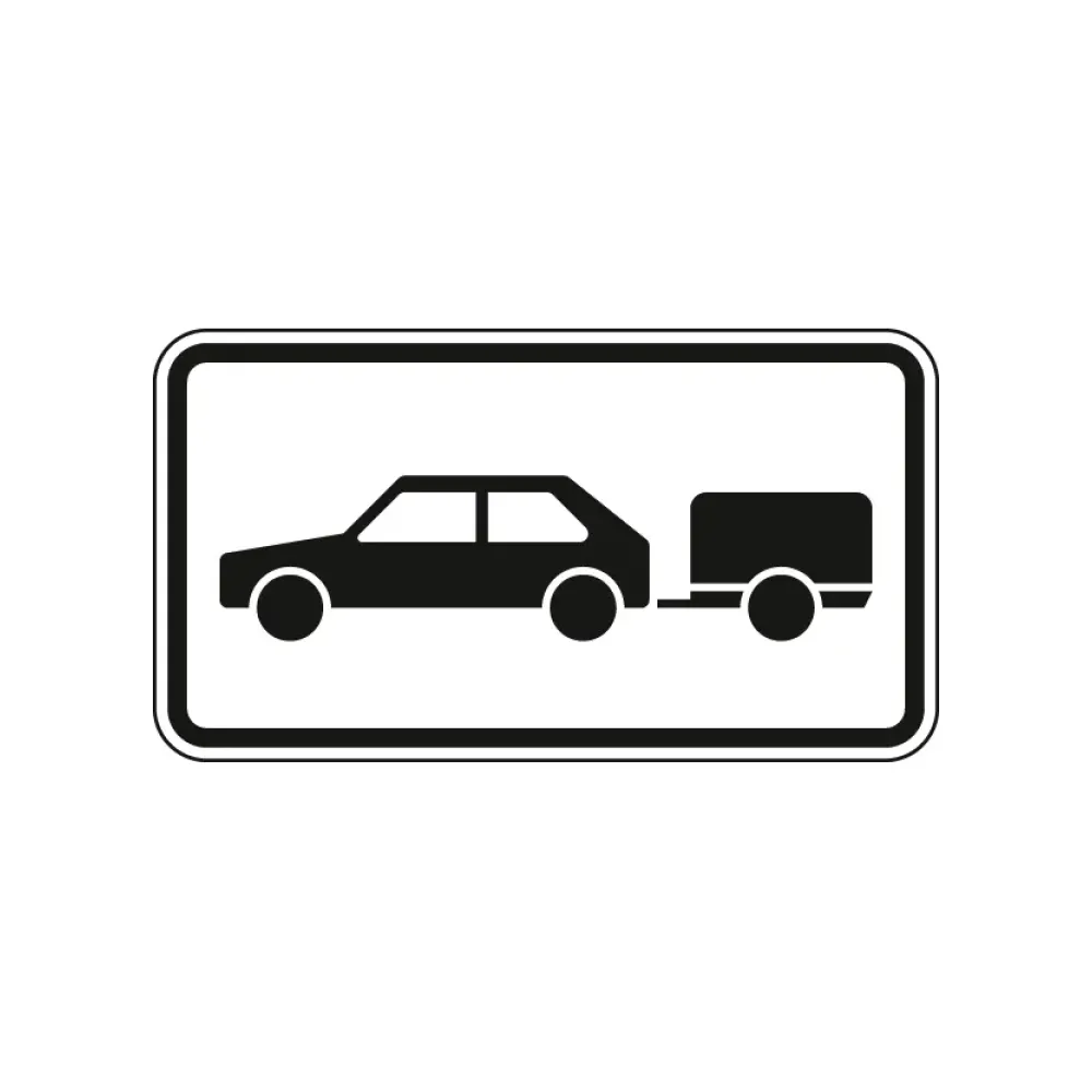 Verkehrszeichen Zusatzschild StVO - PKW mit Anhänger