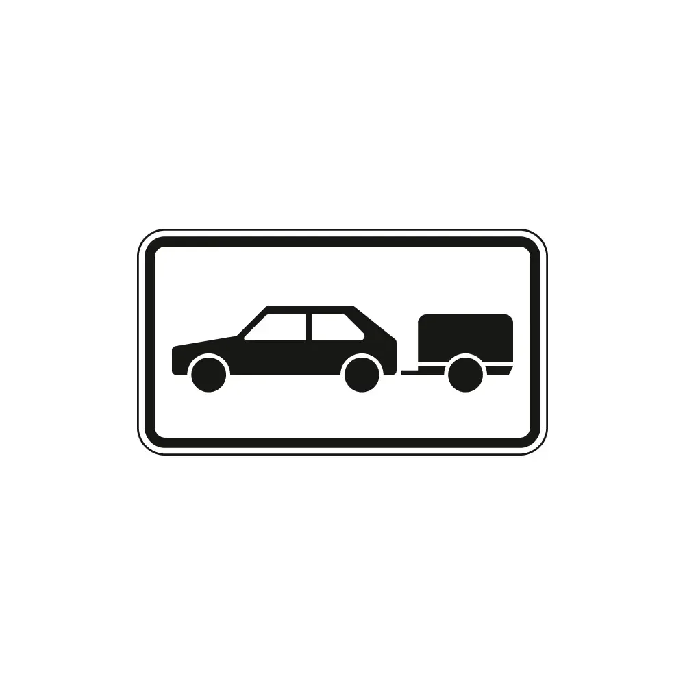 Verkehrszeichen Zusatzschild StVO - PKW mit Anhänger