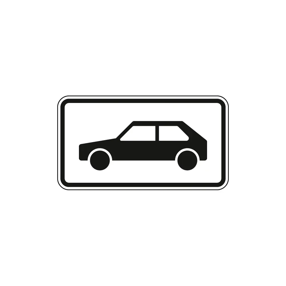 Verkehrszeichen Zusatzschild StVO - Personenkraftwagen