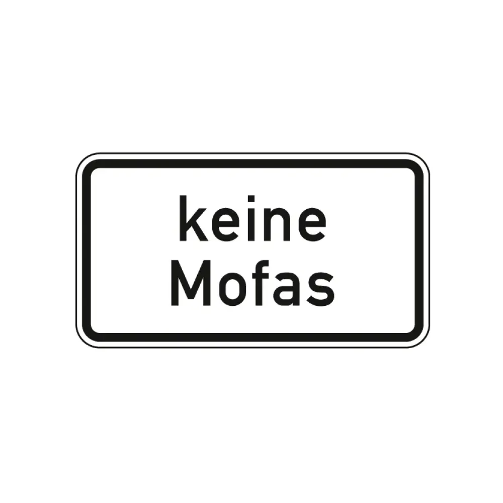 Verkehrszeichen Zusatzschild StVO - keine Mofas