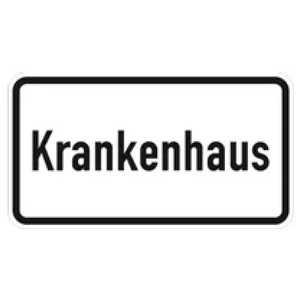 Verkehrszeichen Zusatzschild StVO - Krankenhaus – Bild 2