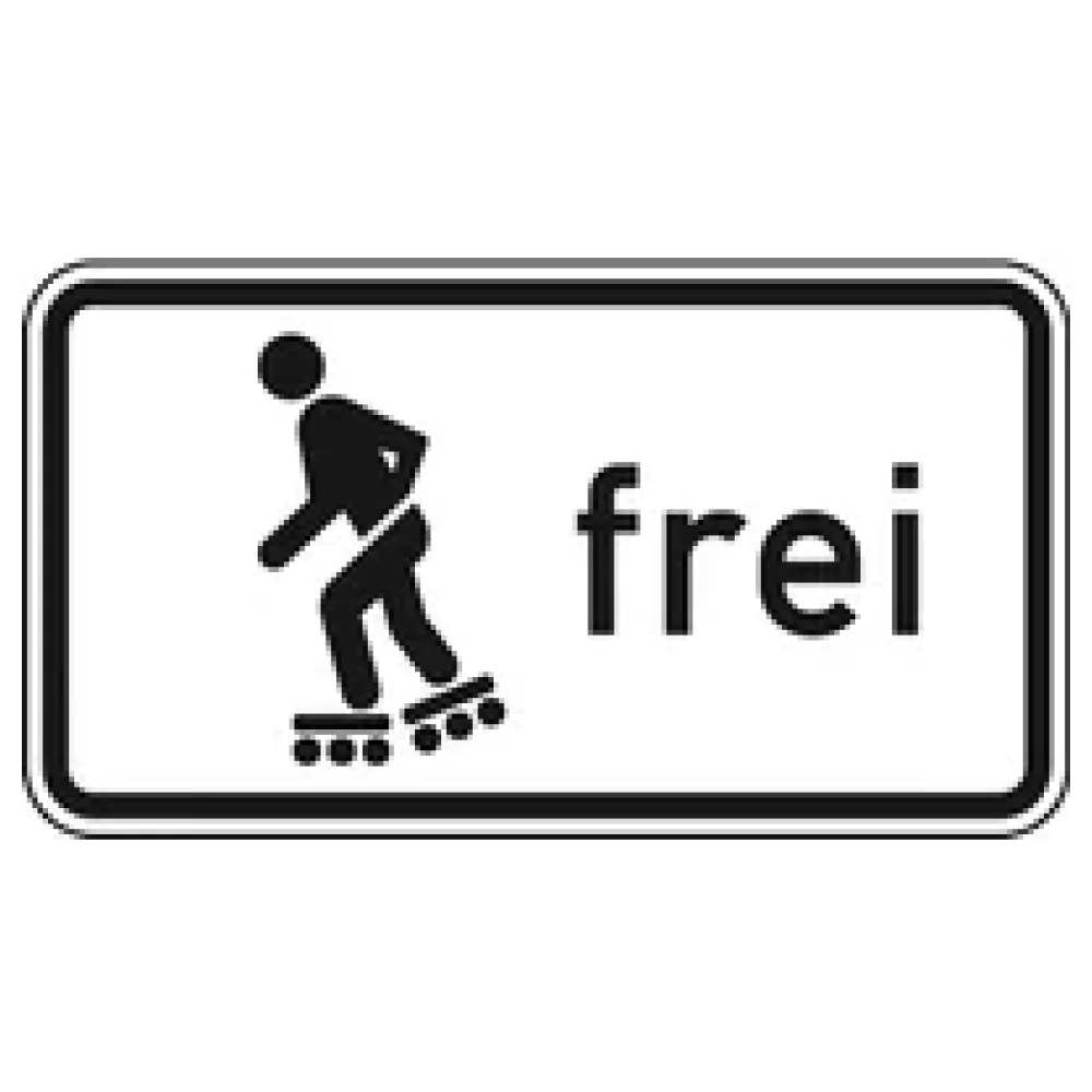 Verkehrszeichen Zusatzschild StVO - Inline-Skaten und Rollschuhfahren zugelassen – Bild 2