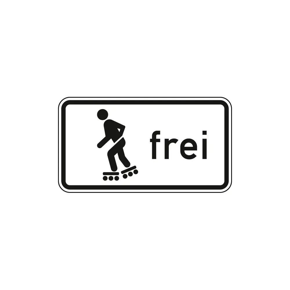 Verkehrszeichen Zusatzschild StVO - Inline-Skaten und Rollschuhfahren zugelassen