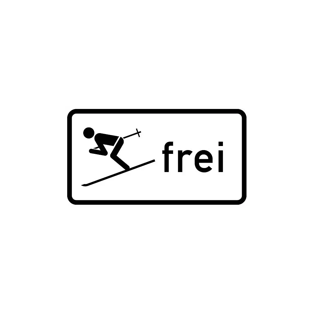 Verkehrszeichen Zusatzschild StVO - Wintersport frei