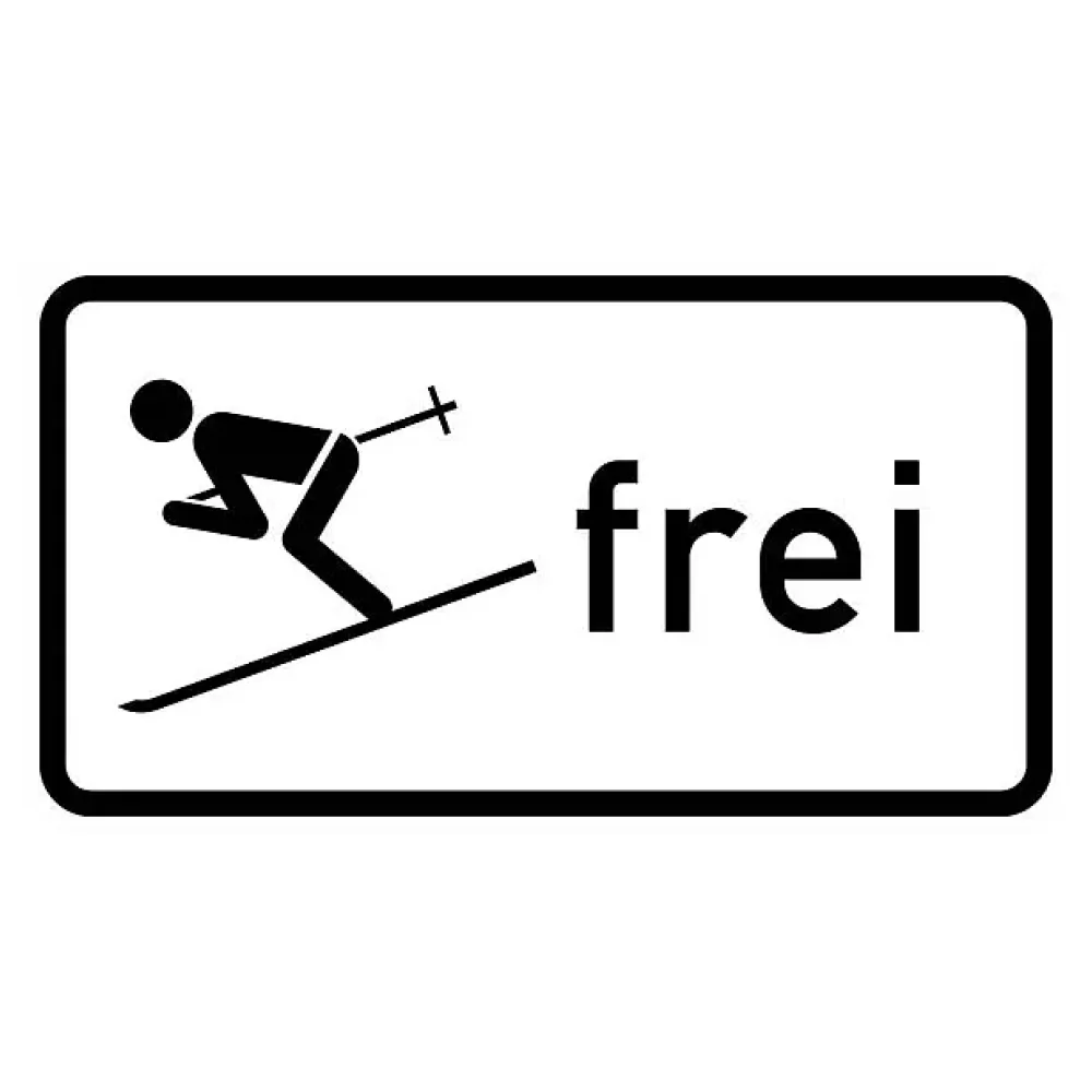 Verkehrszeichen Zusatzschild StVO - Wintersport frei