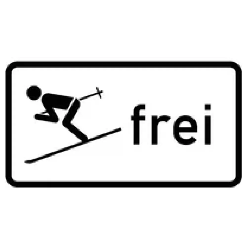 Verkehrszeichen Zusatzschild StVO - Wintersport frei – Bild 2