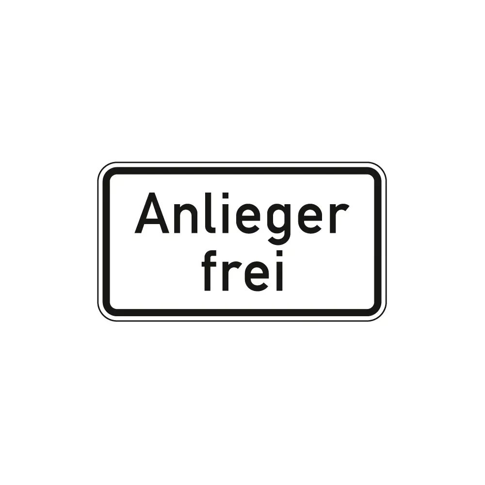 Verkehrszeichen Zusatzschild StVO - Anlieger frei