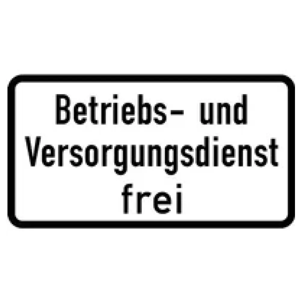 Verkehrszeichen Zusatzschild StVO - Betriebs- und Versorgungsdienst frei – Bild 2