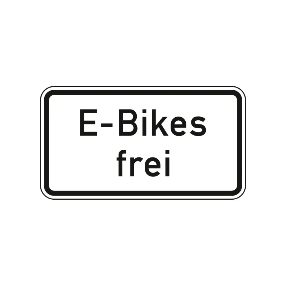 Verkehrszeichen Zusatzschild StVO - E-Bikes frei
