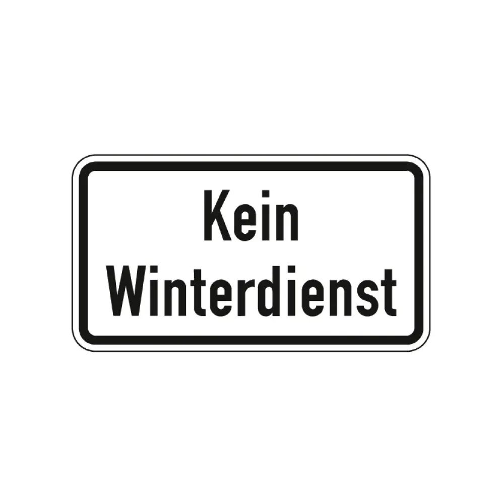 Verkehrszeichen Zusatzschild StVO - Kein Winterdienst