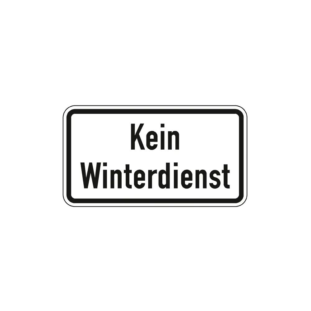 Verkehrszeichen Zusatzschild StVO - Kein Winterdienst