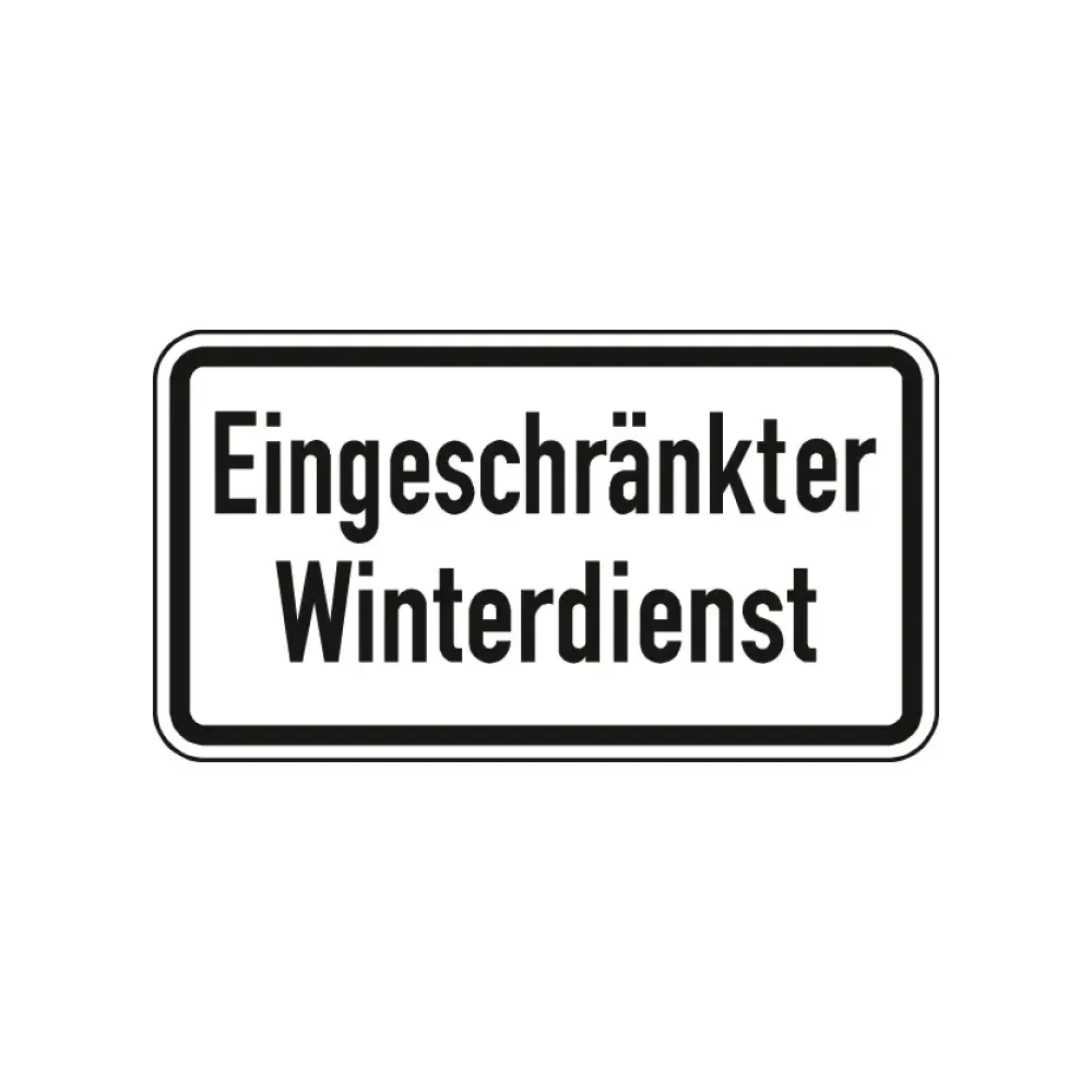 Verkehrszeichen Zusatzschild StVO - Eingeschränkter Winterdienst
