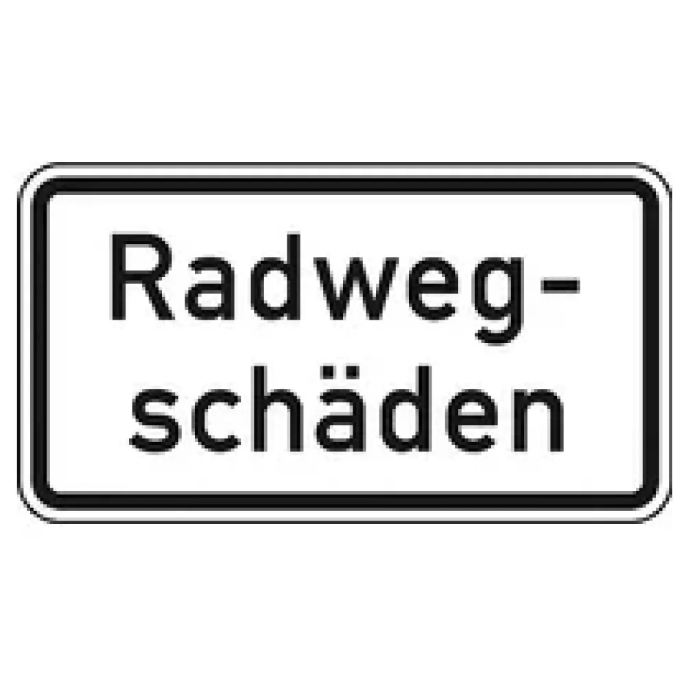 Verkehrszeichen Zusatzschild StVO - Radwegschäden – Bild 2