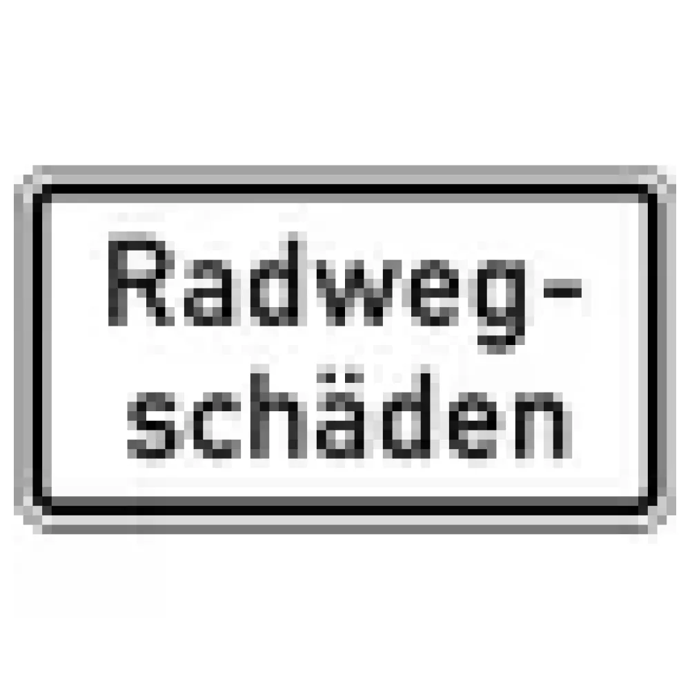 Verkehrszeichen Zusatzschild StVO - Radwegschäden – Bild 3