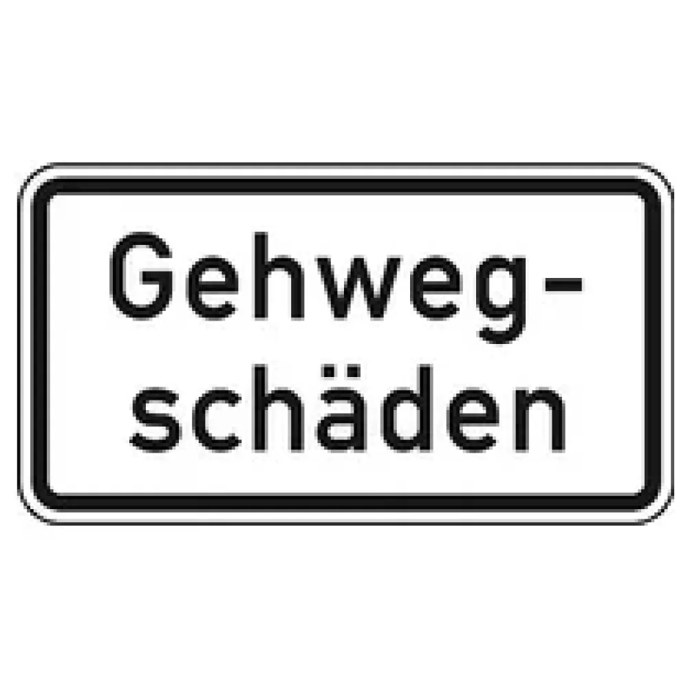 Verkehrszeichen Zusatzschild StVO - Gehwegschäden – Bild 2
