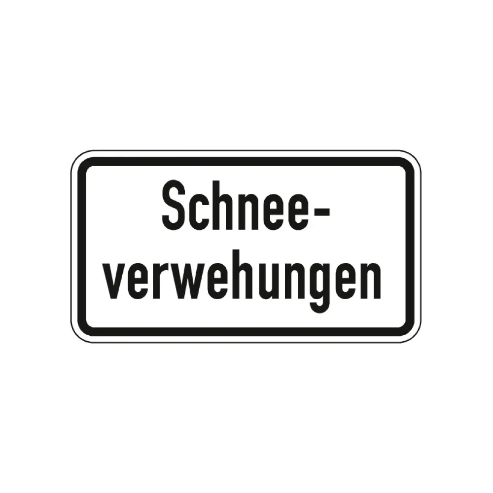 Verkehrszeichen Zusatzschild StVO - Schneeverwehungen